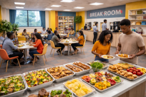 Wellness, Break & Community Space. AiForAfrica International Flagship AI Hub. Sustaining Human PotentialA dedicated space for nourishment, rest, and community—recognizing that sustainable impact requires healthy, supported learners and staff.