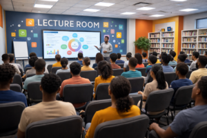 Lecture & Training Hall. AiForAfrica International Flagship AI Hub. AI Education at ScaleA structured learning environment for certification programs, professional upskilling, and executive education—designed to rapidly scale AI literacy across sectors.