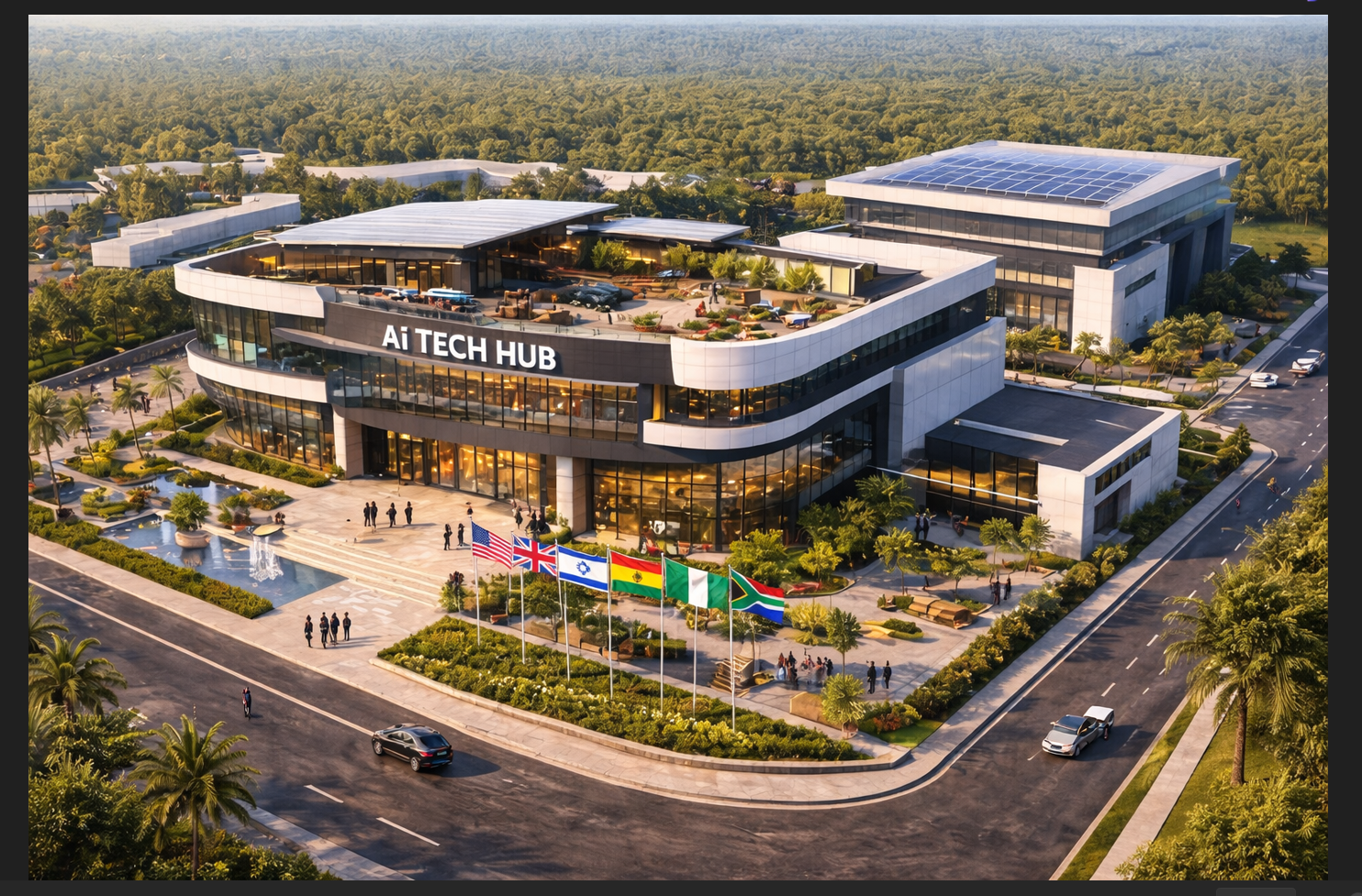 ai tech hub + lush green beautiful nature 2